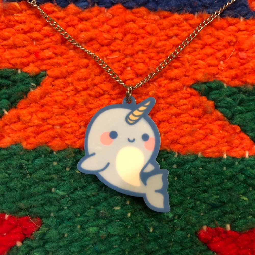Kawaii Narwhale necklace🍡